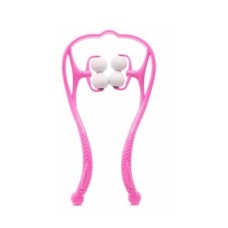 Boyun Bacak Ayak Bel Masaj Aleti Çok Fonksiyonlu Manuel 4 Tekerlekli - Pembe