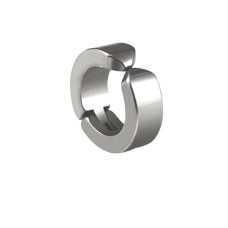 Erkek Küpesi - 1 Adet Çelik Kıstırmalı Küpe Paslanmaz Atmaz Çelik Gümüş Renk Küpe