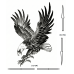Kartal Geçici Dövme Şablonu Büyük Boy