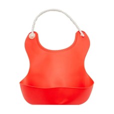 Pelikan Silikon Mama Önlüğü / Silikon Hazneli Bebek Mama Önlüğü - Kırmızı