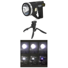 Şarjlı Dev Boy El Feneri Tripod Ayaklı Parlak LED El Lambası Kamp, Av ve Güvenlik İçin İdeal