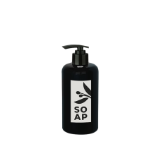 Sıvı Sabunluk Yuvarlak Plastik Pompalı 500 ML - Siyah