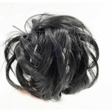 Siyah Renk Düz Model Hazır Telli Saç Şeklinde Peruk Postiş Toka