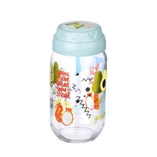 Vintage  Dekoratif  Desenli Cam Kavanoz 1000 ml - 33,8 oz - Avokado