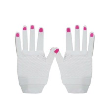 Kısa Fosforlu File Eldiven - Beyaz