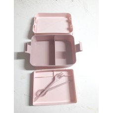 Kulplu Beslenme Kabı  2 Bölmeli Mandallı Diyet Kabı -Çatal Kaşık Dahildir